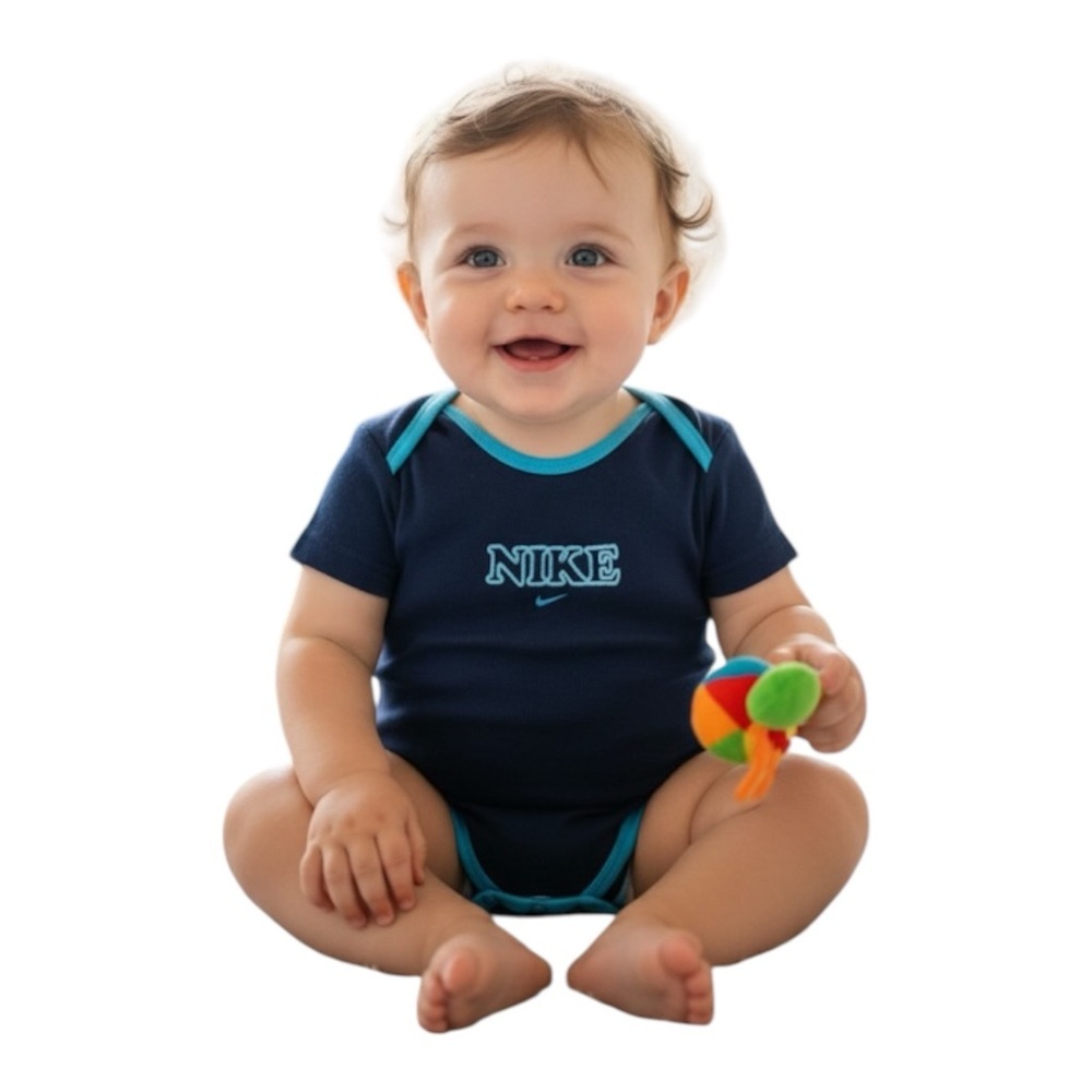 Nike 3–6 Months Boy’s One Piece Short Sleeve Bodysuit – Blue